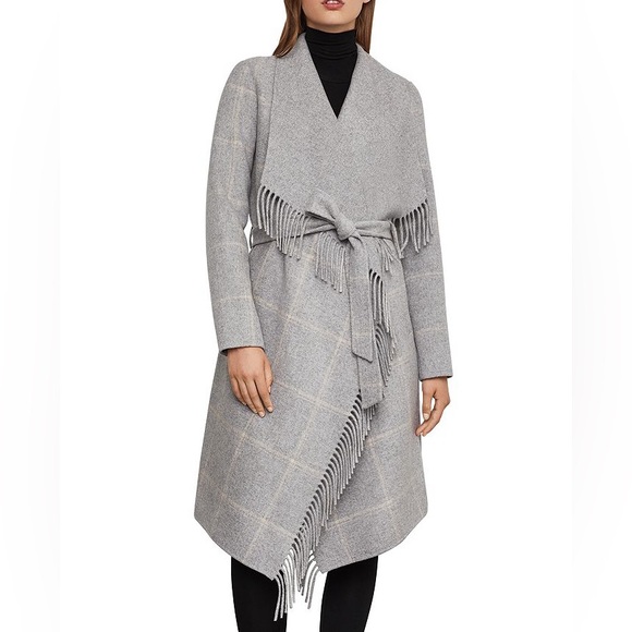 NWT BCBGMAXAZRIA Fringe Belted coat